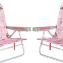 SUNNYFEEL Extra Wide Low Beach Chair 2 Pack 5 Position Lay, XL Oversized Portable Folding Camping Chairs with Cup Holder for Outdoor/Sand, Foldable Backpack Beach Chair for Adults Heavy Duty 500 LBS, 