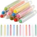 NewFamily Dustless Chalk for Kids, Colored Sidewalk Chalk With Holder,Non-Toxic Washable Toddlers Chalks Drawing Writing for Outdoor Art Play,Blackboard  (12 Pcs)