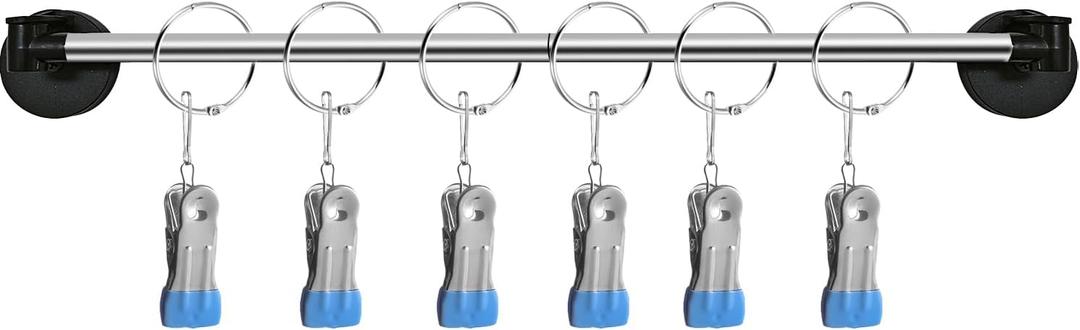 Magnetic Curtain Rod for Door, 16"-40" Magnetic Curtain Rods for Metal Doors, Adjustable Easy Magnet Rod for Small Window and French Door of Cafe Cabinet Laundry Classroom Cabin Dishwasher with Flip