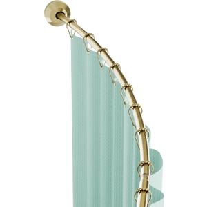 Zenna Home Rustproof Curved Shower Curtain Rod, No Drill Tension or Permanent Mount Adjustable Curved Shower Rod for Bathroom, Easy Install, Rounded for Extra Room, 50 to 72 Inches, Gold