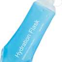 CLINTT 500ml Soft Flask, Foldable Running Water Bottle, TPU Folding Soft Water Flask, BPA-Free Collapsible Flask for Hydration Pack Running Vest, Cycling, Climbing, Hiking - 1Pcs, Blue