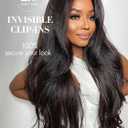 LUVME Invisible Kinky Straight Clip in Hair Extensions Real Human Hair for Women, 14 Inch 110g 6Pcs, Remy Hair Clip Ins, Invisible Clip Ins for Daily Wear & Special Occasions