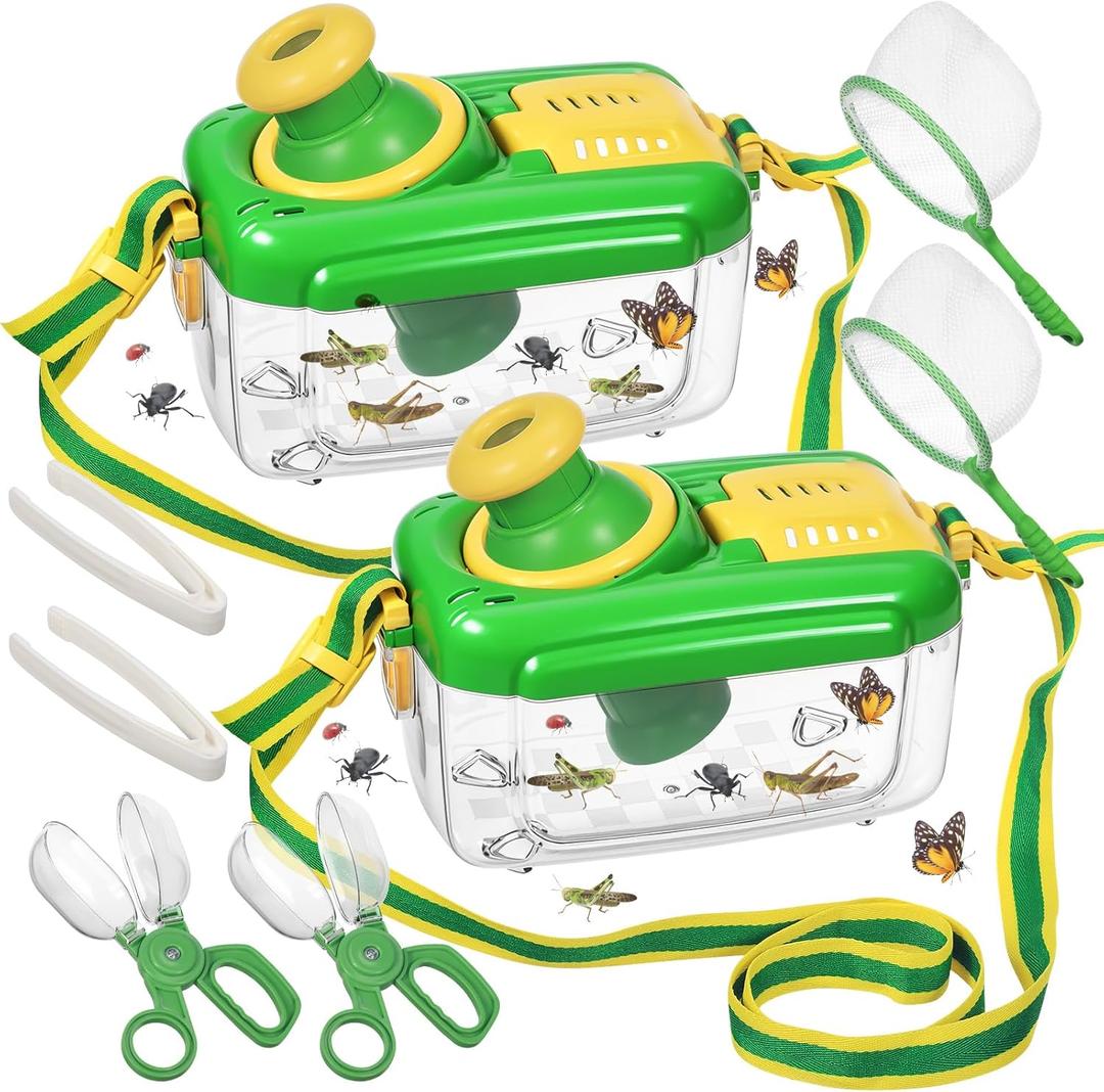 Bug Catcher for Kids:2 Sets Bug Catching Kit with Butterfly Net,Critter Keeper,Nature Adventure Set for Boys for Kids Bug Catcher Tool,Butterfly Catcher,Bug Box