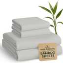 BAMPURE Luxury Series Queen Sheet Set - 100% Pure Viscose Bamboo Sheets - Super Soft, Cooling for Hot Sleepers - Deep Pocket (Up to 16'') (White)