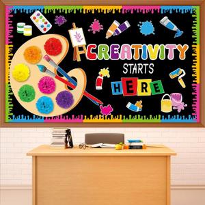 Janlaugh Art Paint Classroom Bulletin Board Decorations Creativity Starts Here Bulletin Board Sets Paint Splatter Artist Painting Cutouts for Back to School Classroom Chalkboard Door Wall Decor, Pack of 4 Janlaugh Art Paint Classroom Bulletin Board Decorations Creativity Starts Here Bulletin Board Sets Paint Splatter Artist Painting Cutouts for Back to School Classroom Chalkboard Door Wall Decor, Pack of 4