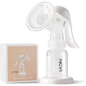 NCVI Manual Breast Pump for Breastfeeding Small Nipple, 20mm Silicone Soft Flange Single Hand Held Pump Breast Milk 4oz, BPA-Free with Two Kinds of Suction Adjusted Suitable for 17/18/19/20mm Nipples (White(basic Version))