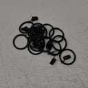 Ivilon Drapery Curtain Clip Rings - Clips Ring for Curtain Panels 1.7", Set of 14 - Black
