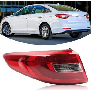 LH Halogen Type Tail Light Assembly Compatible With 2015-2017 Hyundai Sonata Eco Without LED Tail Lamp Left Driver Side Replacement HY2804129 92401C2000 11672200