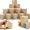 Cheardia 30 Pack 2 Inch Wooden Blocks for Crafts, Unfinished Wood Cubes Square Blank Block for Crafts Making, DIY Decor
