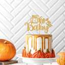 Gold Glitter Pumpkin Oh Baby Cake Topper, Welcome Baby/a Little Pumpkin is On the Way Cake Topper, Halloween Pumpkin Baby Shower/Gender Reveal Party Decorations