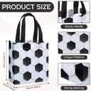 Huhumy 24 Pcs Soccer Party Favor Bags Treat Goodie Snack Gift Bags with Handles for Sports Team Gift Birthday Party Supplies