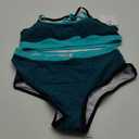 Hanna Nikole Women's High Waisted Bikini Sets Sporty Two Piece Swimsuits Color Block Bathing Suit Cheeky Swimwear, L