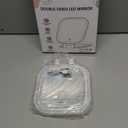 DESCHEN Rechargeable Travel Makeup Vanity Mirror with Lights and Magnification, Portable 1X/10X Magnifying Mirror with 3 Color Light, Lighted Makeup Mirror with Magnification, Folding LED Desk Mirror (White)