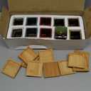 ARTKETTY Set of 10 Succulent Pots with Drainage Trays, 2.1 Inch Ceramic Pots for Indoor Flower Plants, Small Square Cactus Planter Pots Bulk for Garden Home Desk Windowsill Decor