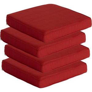 Goodgoods 20 x 20 Outdoor Chair Cushions Set of 4, 1000+ Hours Fade-Resistant & Water-Resistant Furniture Chair Cushions with 35D High-Resilience Foam for Dining Room, Patio Chair, Chili