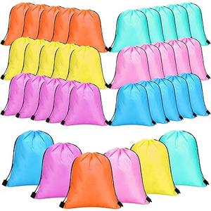 Drawstring Backpack Bulk String Bag Drawstring Bags Gift Bags for Kid Party Favor (Solid Colors Style)