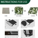 Pcinfuns Outdoor Chair Cushion 22 x 22 Inch Seat Cushions for Patio Furniture Garden Sofa Couch Chair Pads with Adjustable Straps Set of 2, Green Leaves