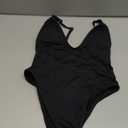 ESONLAR Women's Sexy Plunging V Neck Bathing Suit Open Back One Piece Swimsuits (Medium, Black)