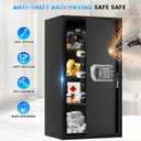 27.56"H Steel Safe Box, 6.0 Cuft Home Safes with Fireproof Waterproof Bag, Digital Security Safes with Programmable Keypad Keys, Smart Alert, Mute Mode, Anti-theft Safety Box for Documents Valuables