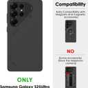 Aulumu S25 Ultra Galaxy Vegan Leather Magnetic Case | Compatible with MagSafe | Passive Cooling Samsung Galaxy S25 Ultra Case - Black