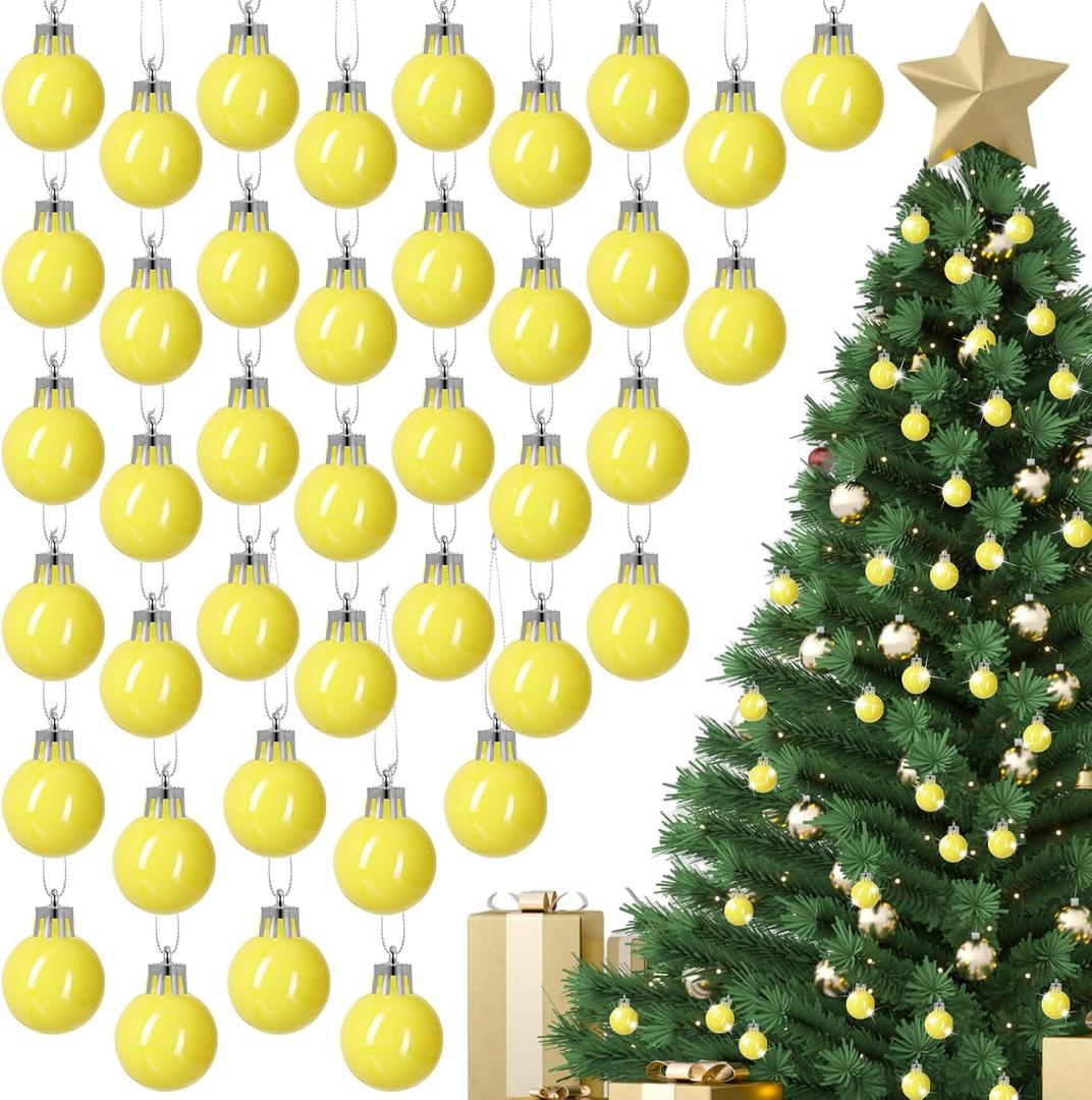 60 Pcs 1.18 inches Yellow Christmas Ball Christmas Tree Ornaments Christmas Tree Pendants Xmas Shiny Balls Baubles Set for Christmas Tree Hanging Wreath Garland DecorationsYellow 60 Pcs 1.18 inches Yellow Christmas Ball Christmas Tree Ornaments Christmas Tree Pendants Xmas Shiny Balls Baubles Set for Christmas Tree Hanging Wreath Garland DecorationsYellow