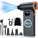 Compressed Air Duster,Electric Air Duster,130000rpm Super Power Cordless Turbo Fan,4-Gear,Leaf Blower,Mini Air Blower,Adjustable Jet Dry Cleaning Kit for PC,Keyboard,Car,Outdoor,Handheld Blower