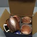 Moscow Mule Mugs set of 4,Aluminum Hammered Handcrafted Cups for Cocktail Drink, Beer Bar Party Gifts-Copper Color 19oz