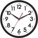 AKCISOT Wall Clock 10 Inch Silent Non-Ticking Modern Clocks Battery Operated - Analog Small Classic for Office, Home, Bathroom, Kitchen, Bedroom, School, Living Room (Black)