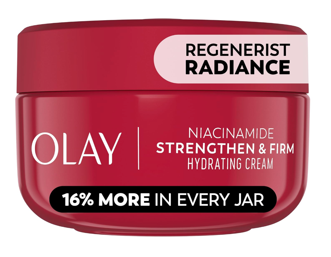 Olay Regenerist Radiance Niacinamide Face Moisturizer: Strong & Firm Cream for Women  AntiAging, AntiWrinkle, Hydrating & Skin Firming  2 Oz