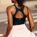 RUNNING GIRL Workout Tank Tops with Built in Bras for Women,Compression Shirt Strappy Back Athletic Yoga Tops (Black, M)