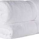 Superior Egyptian Cotton Pile Bath Sheet Set of 2, Ultra Soft Luxury Towels, Thick Plush Essentials, Absorbent Heavyweight, Guest Bath, Hotel, Spa, Home Bathroom, Shower Basics, White
