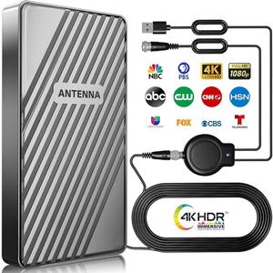 2200+ Miles Range TV Antenna, 2025 Upgraded Strongest Digital TV Antenna Outdoor with Amplifier Signal Booster, Support Smart TV and All Older TV's,for Local Channels-Support 1080p 4K 8K