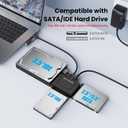 USB 3.0 to SATA IDE Adapter Hard Drive Reader for 2.5"/3.5" IDE SATA HDD/SSD, Dual Interface Hard Disk Converter 5Gbps External Hard Drive Adapter Plug and Play with 12V/2A Power Supply