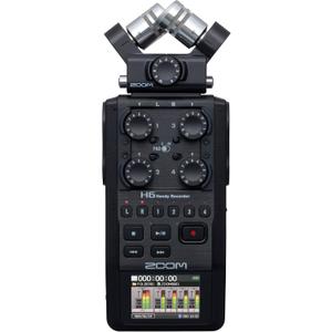 Zoom H6 All Black 6-Track Portable Recorder, Stereo Microphones, 4 XLR/TRS Inputs, Records to SD Card, USB Audio Interface, Battery Powered, Podcasting and Music