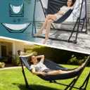 Anyoo 2 in 1 Hammock and Swinging Chair with Collapsible Steel Stand & Carrying Case,Portable & Adjustable,Easy Set Up for Outdoor,Indoor,Porch Swing,Patio,Garden,Camping Trip