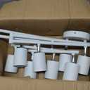 8 Light Track Lighting Fixtures Ceiling, Matte White Kichen Track Lighting Fixtures, Rotatable Light Heads, Adjustable Modern LED Track Lights for Kitchen/Hallway, No GU10 Bulb