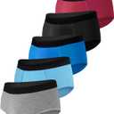 Men's Incontinence Underwear - Washable & Reusable Leakproof High Absorbent, Cotton, Briefs, 150ML 5 Pack (Multicolor01, Large)