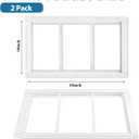 Shed Window 2 Pack Transom Window Fixed Design,Flush Mount Household Windows with Tempered Glass and Srews for Shed,Chicken Coop,Barns,Playhouse and Garage White 10X18Inch