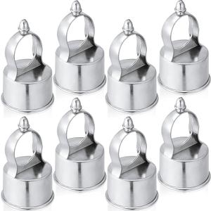 Therwen 8 Pack Chain Link Fence Loop Cap for 2-1/2" (fits 2-3/8" OD) Fence Post, 1-5/8" Rail Tube Eye Top Cap, Aluminum Chain Link Parts, Outdoor Rail Fencing Repair Hardware