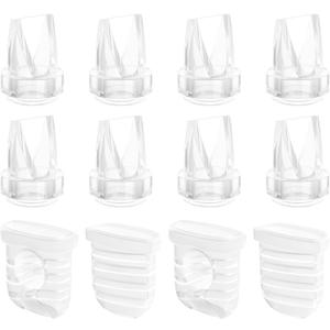 Breast Pump Parts for Lansinoh Discreet Duo/Nuliie/Motif Aura Glow S32 Wearable Breast Pump, Incl 8PCS Duckbill Valves & 4PCS Silicone Diaphragms
