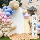 Arch Backdrop Cover, Wedding Arch Cover Spandex Fitted Cover for Photography Studio Stretchy Backdrop Cover for Birthday Baby Shower Ceremony Banquet (White+Beige, 4+5+6FT)
