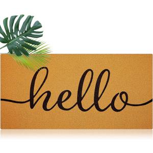 Honeydak Hello Door Mat 36'' x 72'' Extra Large Welcome Front Doormat for Entrance Inside Outdoor Non Slip Oversized Decorative Door Rug Long Mat for Christmas Home Entry Gift Decoration
