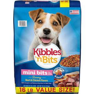 Kibbles 'N Bits Small Breed Mini Bits Savory Beef & Chicken Flavors Dog Food, 16-Pound(Pack of 1) (EXP 12/12/27)