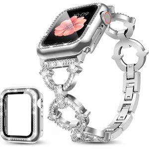 Bling Band Compatible with Apple Watch Bands 38mm 40mm 41mm 42mm, 
Women Slim Dressy Bracelet Metal Strap for iWatch Series 11 10 9 8 7 6 5 4 3 SE Ultra