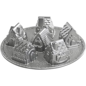 Nordic Ware Cozy Village Gingerbread House, 6 Cups, Silver