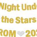 Prom 2026 Decorations Banner Set - Gold Silver Glitter A Night Under the Stars High School College Prom Decoration, Class of 2026 Party Supplies for Graduation
