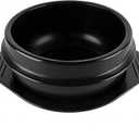 Korean Cooking Korean Stone Bowl By Whitenesser, Stone Pot Sizzling Hot Pot for Bibimbap and Soup (Large, No Lid) - Premium Ceramic with Melamine Tray (52.3 OZ) (17.5cm)