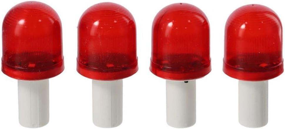 4 Pack Cone Round Red LED Traffic Cone Lights, ABS Polycarbonate Emergency Flashing Warning Light, for Traffic Safety and Emergencies