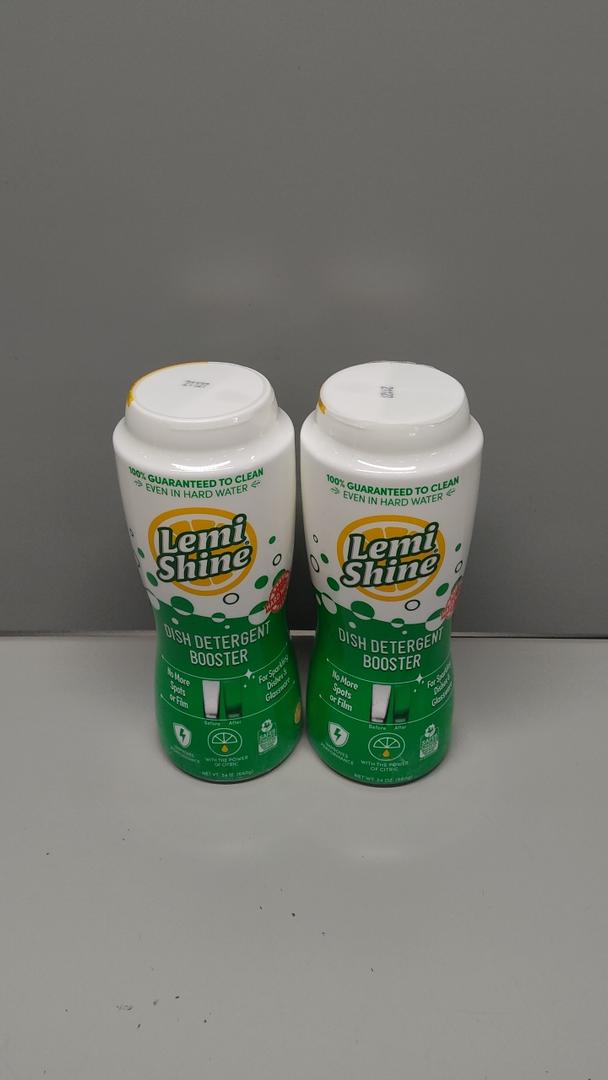 Lemi Shine Dish Detergent Booster, Hard Water Stain Remover, Multi-Use Citric Acid Cleaner (24 oz Container, 2Bottle)