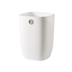 Bathroom Trash Can, Plastic Rectangular Garbage Can with Trash Liner Holder for Bedroom, Living Room, Small Indoor Waste Basket, 7L, White (( New Model ) White)